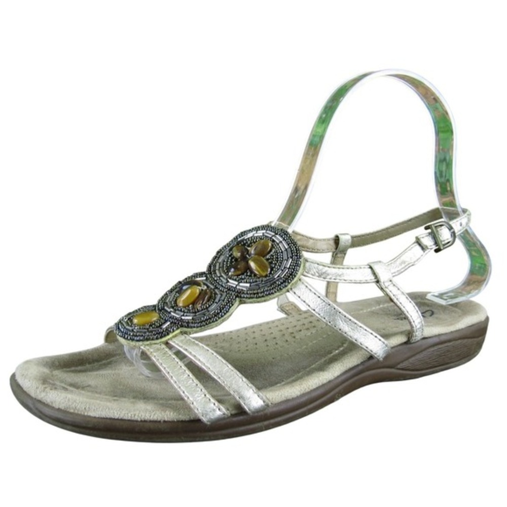 Clarks Women's Artisan Gladiator Gold Leather Sz 7 Medium Used 2025